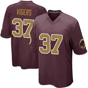 Men's Car'lin Vigers Washington Commanders Game Burgundy Alternate Jersey