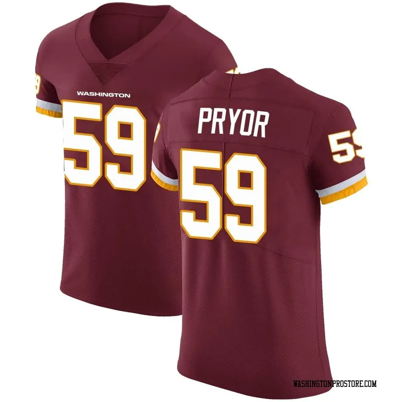 Men's Joshua Pryor Washington Commanders Elite Burgundy Team Color Vapor Untouchable Jersey