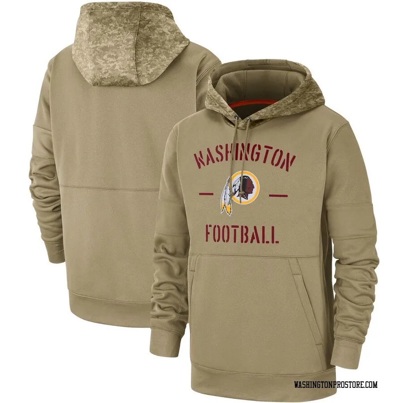 Men's Washington Commanders Tan 2019 Salute to Service Sideline Therma Pullover Hoodie