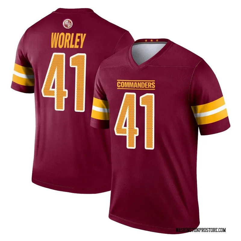 Youth Daryl Worley Washington Commanders Legend Burgundy Jersey