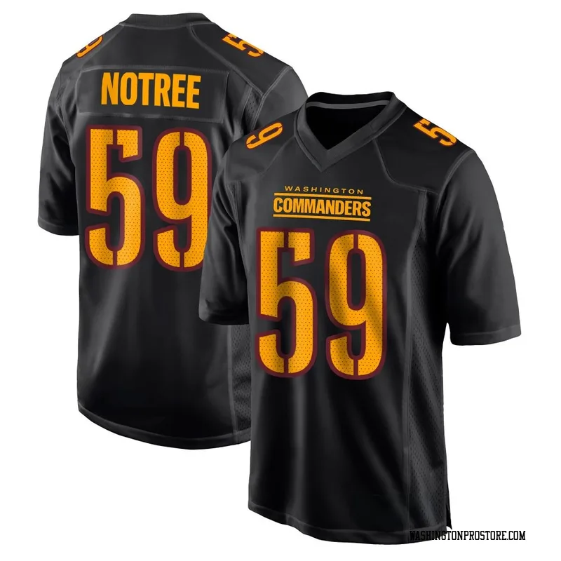 Black Men's Bryce Notree Washington Commanders Game Carbon Fashion Jersey