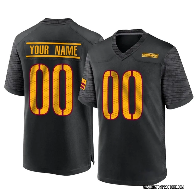 Black Men's Custom Washington Commanders Game Alternate Jersey
