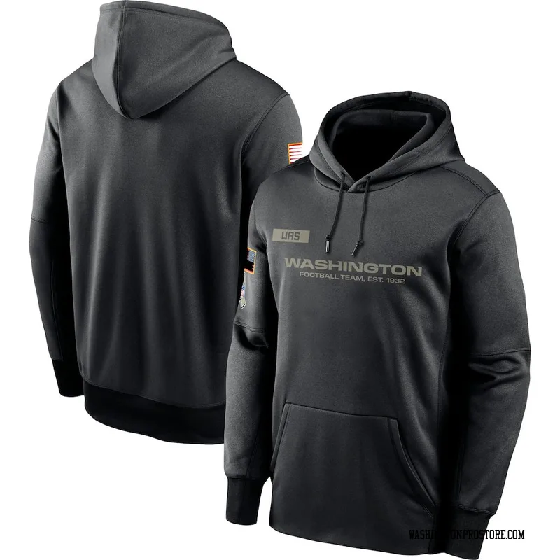 Black Men's Washington Commanders 2020 Salute to Service Sideline Performance Pullover Hoodie