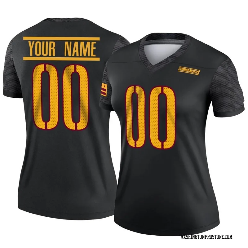 Black Women's Custom Washington Commanders Legend Alternate Jersey