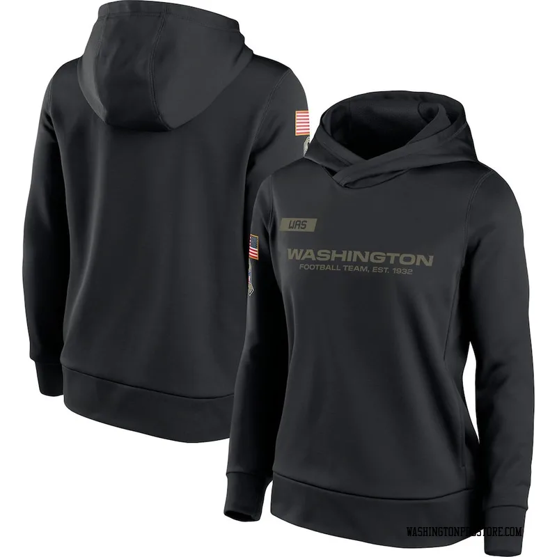 Black Women's Washington Commanders 2020 Salute to Service Performance Pullover Hoodie