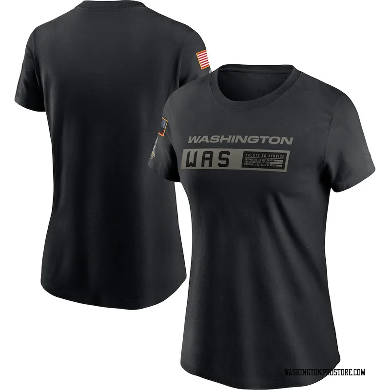 Black Women's Washington Commanders 2020 Salute To Service Performance T-Shirt