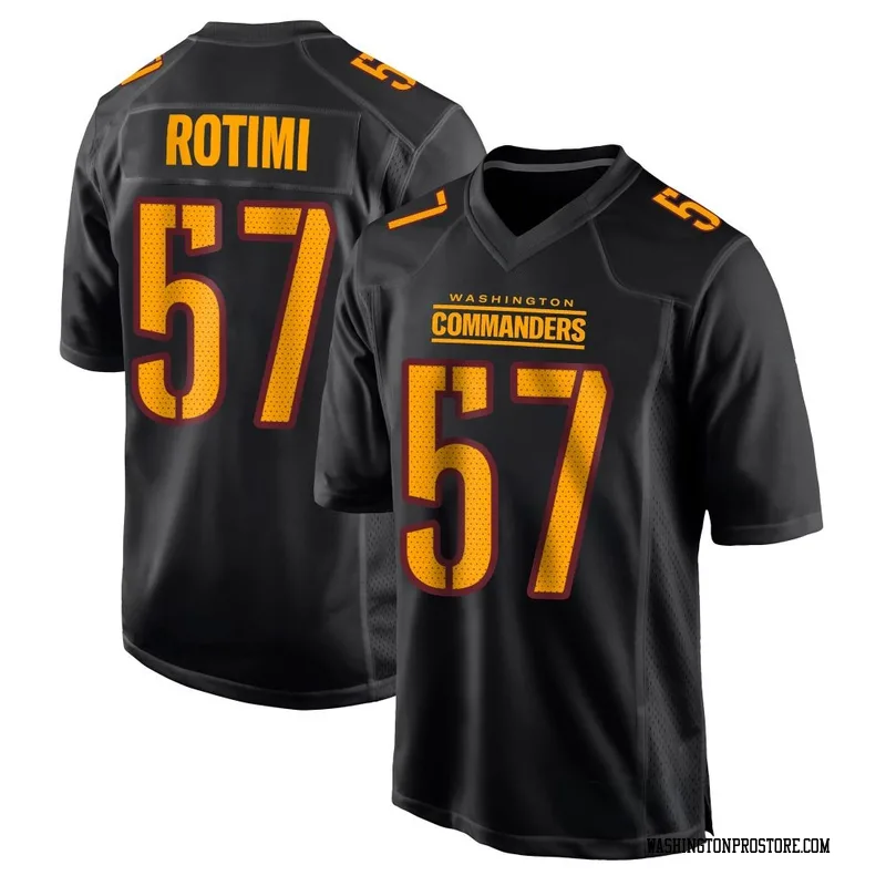 Black Youth Bunmi Rotimi Washington Commanders Game Carbon Fashion Jersey