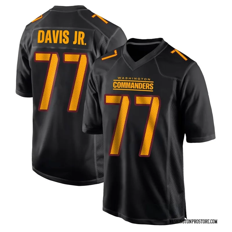 Black Youth Carl Davis Jr. Washington Commanders Game Carbon Fashion Jersey
