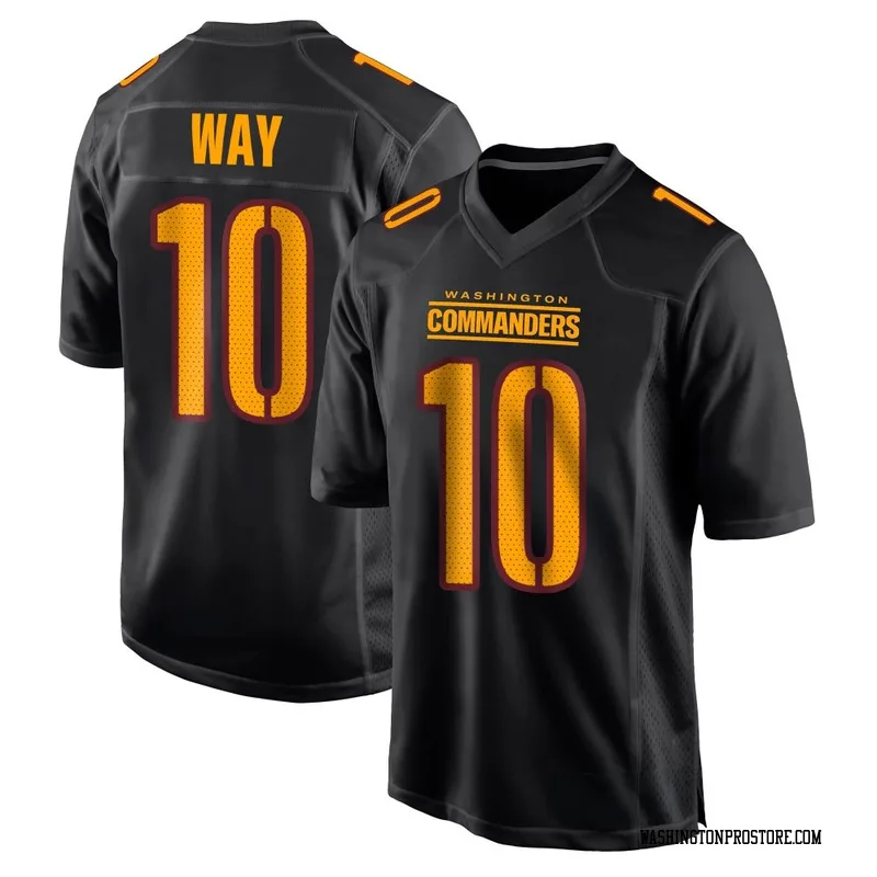 Black Youth Tress Way Washington Commanders Game Carbon Fashion Jersey