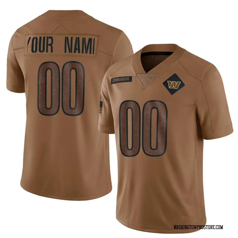 Brown Men's Custom Washington Commanders Limited 2023 Salute To Service Jersey