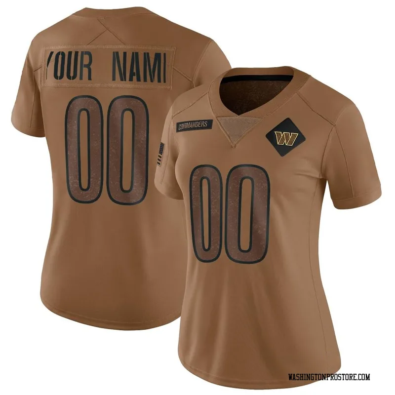 Brown Women's Custom Washington Commanders Limited 2023 Salute To Service Jersey