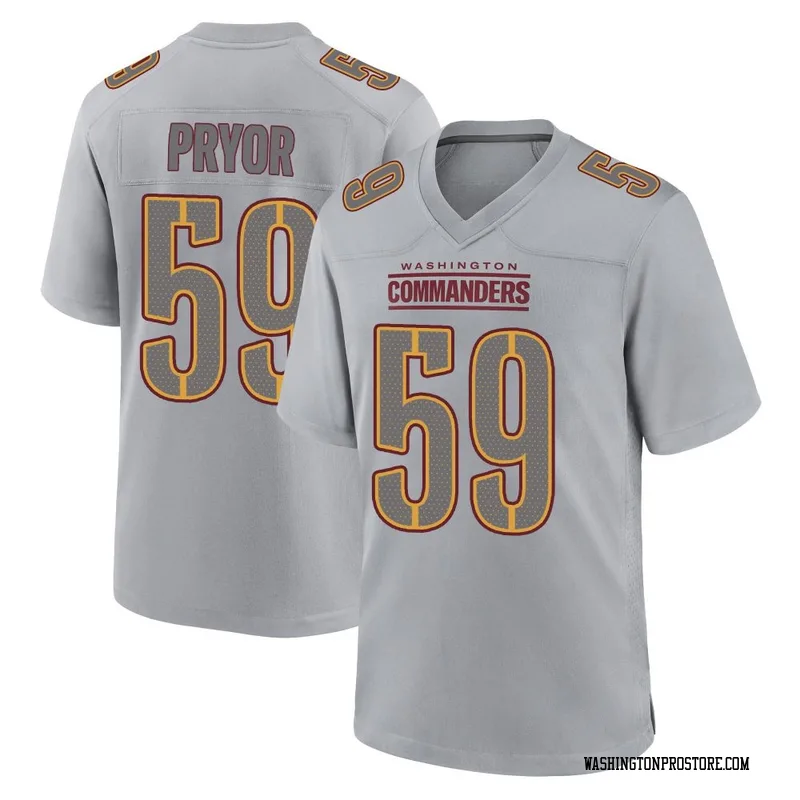Gray Men's Joshua Pryor Washington Commanders Game Atmosphere Fashion Jersey