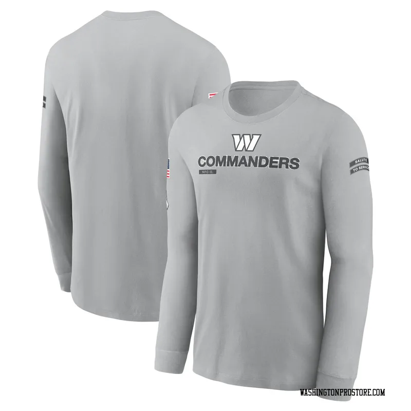 Gray Men's Washington Commanders 2024 Salute To Service Long Sleeve T-Shirt