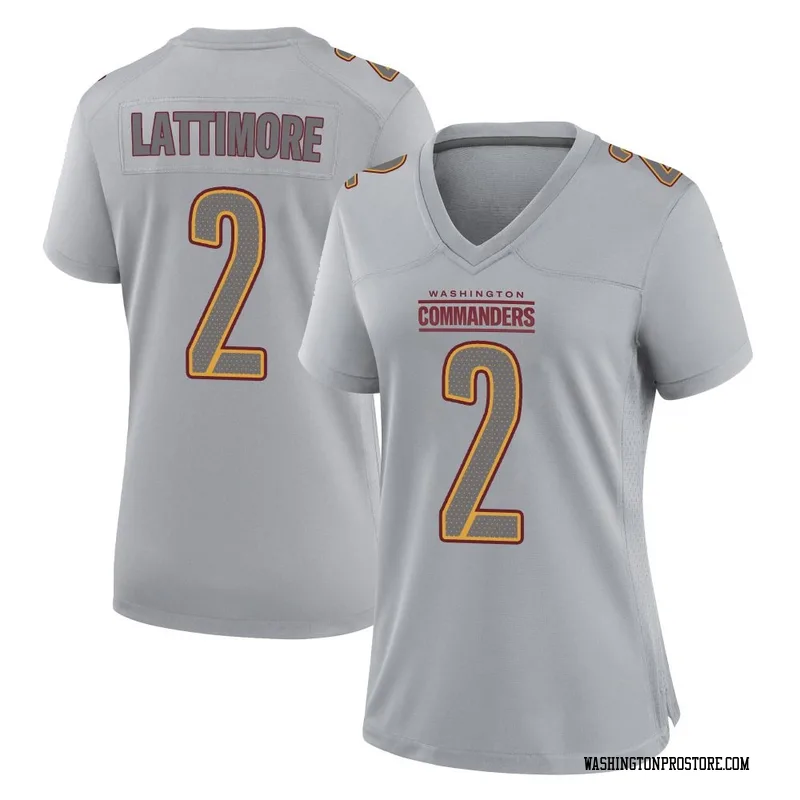 Gray Women's Marshon Lattimore Washington Commanders Game Atmosphere Fashion Jersey
