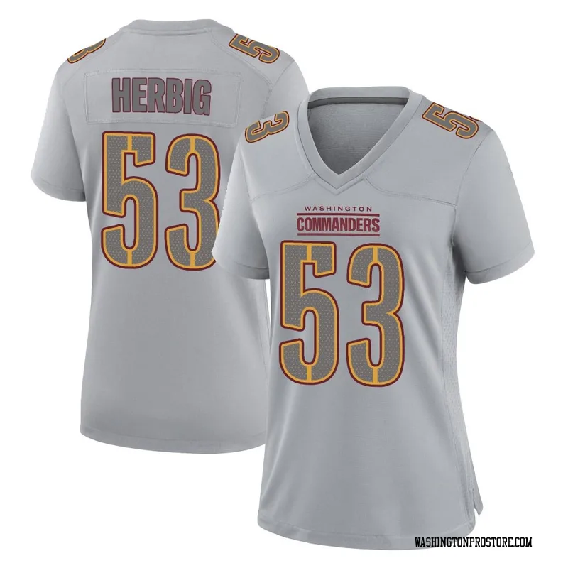 Gray Women's Nate Herbig Washington Commanders Game Atmosphere Fashion Jersey