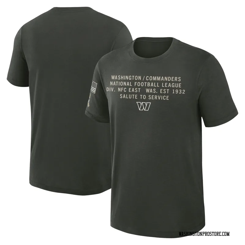 Green Men's Washington Commanders Dark 2025 Salute to Service Sideline Slub T-Shirt