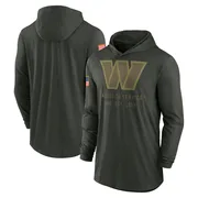 Green Men's Washington Commanders Forest 2025 Salute to Service Sideline Lightweight Long Sleeve Hooded Pullover T-Shirt
