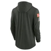 Green Men's Washington Commanders Forest 2025 Salute to Service Sideline Lightweight Long Sleeve Hooded Pullover T-Shirt