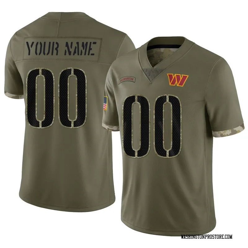 Olive Men's Custom Washington Commanders Limited 2022 Salute To Service Jersey
