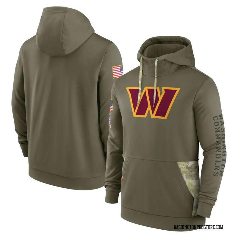 Olive Men's Washington Commanders 2022 Salute to Service Therma Performance Pullover Hoodie