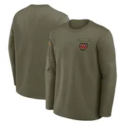 Olive Men's Washington Commanders 2025 Salute to Service Sideline Coaches Long Sleeve T-Shirt