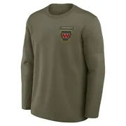 Olive Men's Washington Commanders 2025 Salute to Service Sideline Coaches Long Sleeve T-Shirt