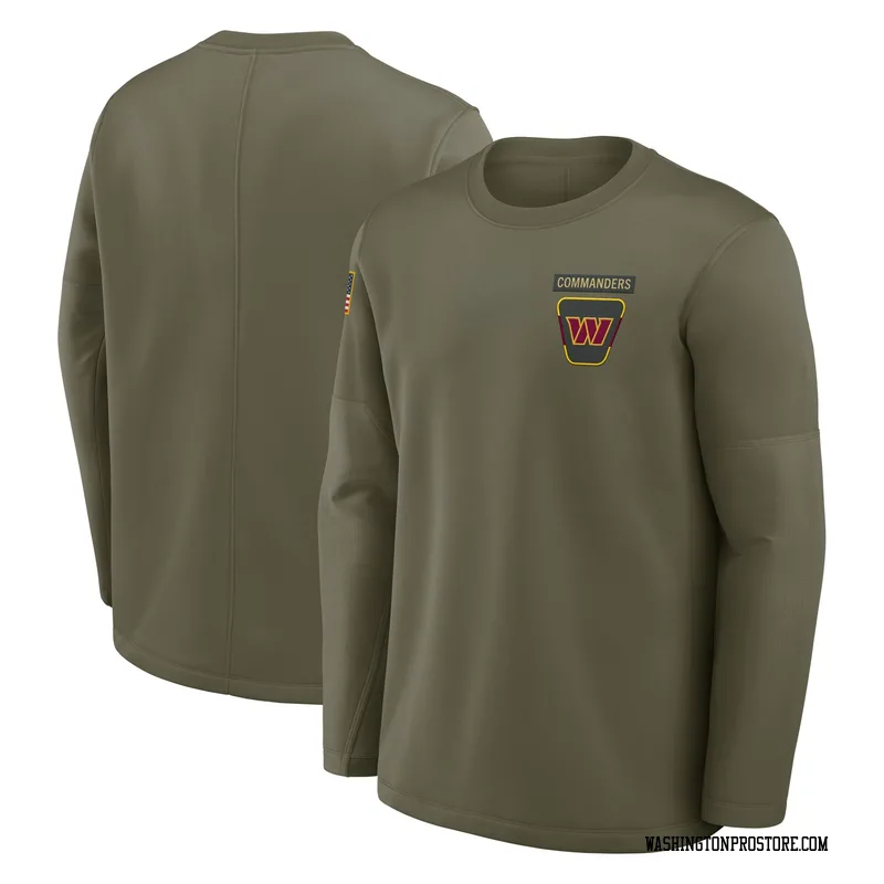 Olive Men's Washington Commanders 2025 Salute to Service Sideline Coaches Long Sleeve T-Shirt