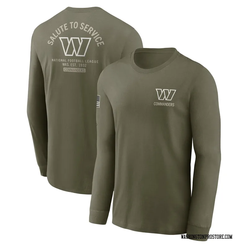 Olive Men's Washington Commanders 2025 Salute to Service Sideline Long Sleeve T-Shirt