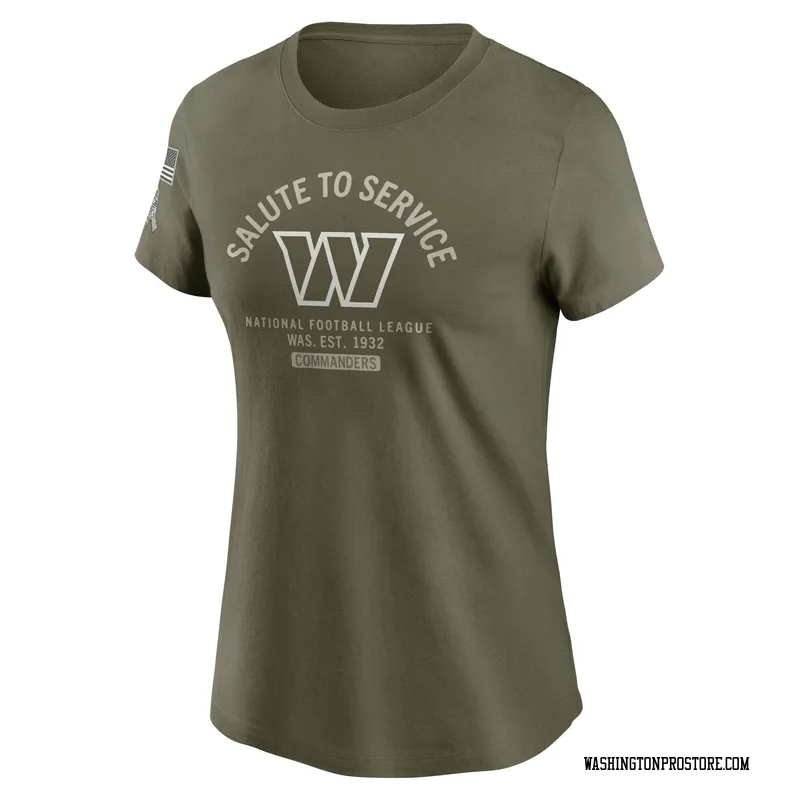 Olive Women's Washington Commanders 2025 Salute to Service Sideline T-Shirt