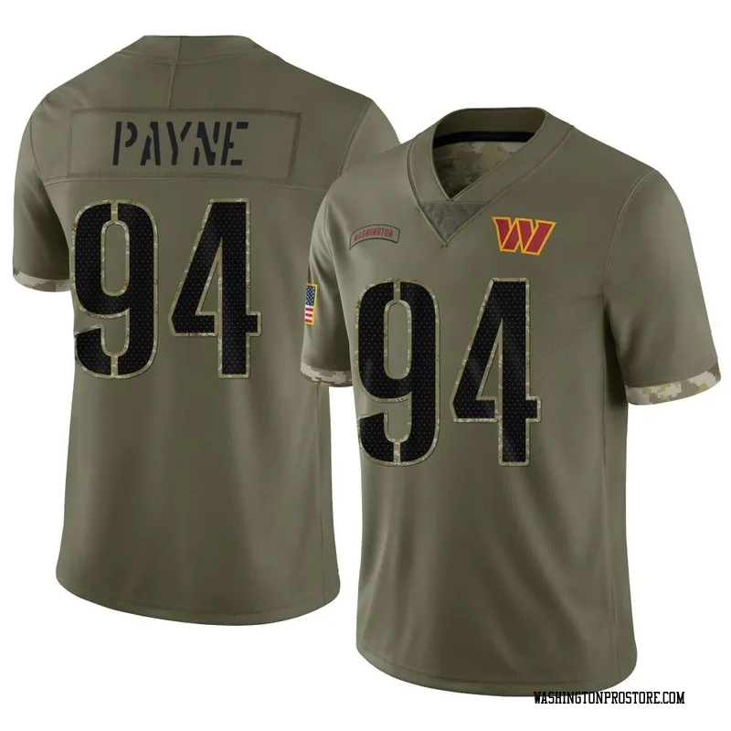 Olive Youth Daron Payne Washington Commanders Limited 2022 Salute To Service Jersey