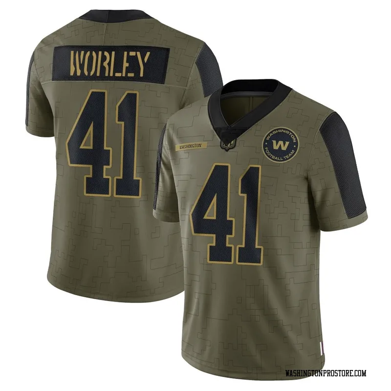 Olive Youth Daryl Worley Washington Commanders Limited 2021 Salute To Service Jersey