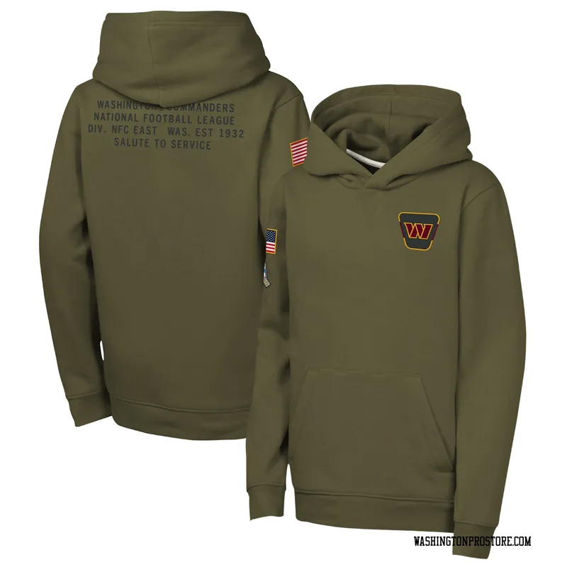 Olive Youth Washington Commanders 2025 Salute to Service Club Fleece Hoodie