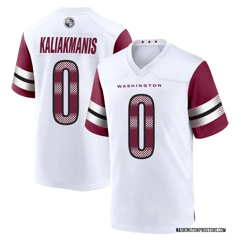 White Men's Athan Kaliakmanis Washington Commanders Game Jersey