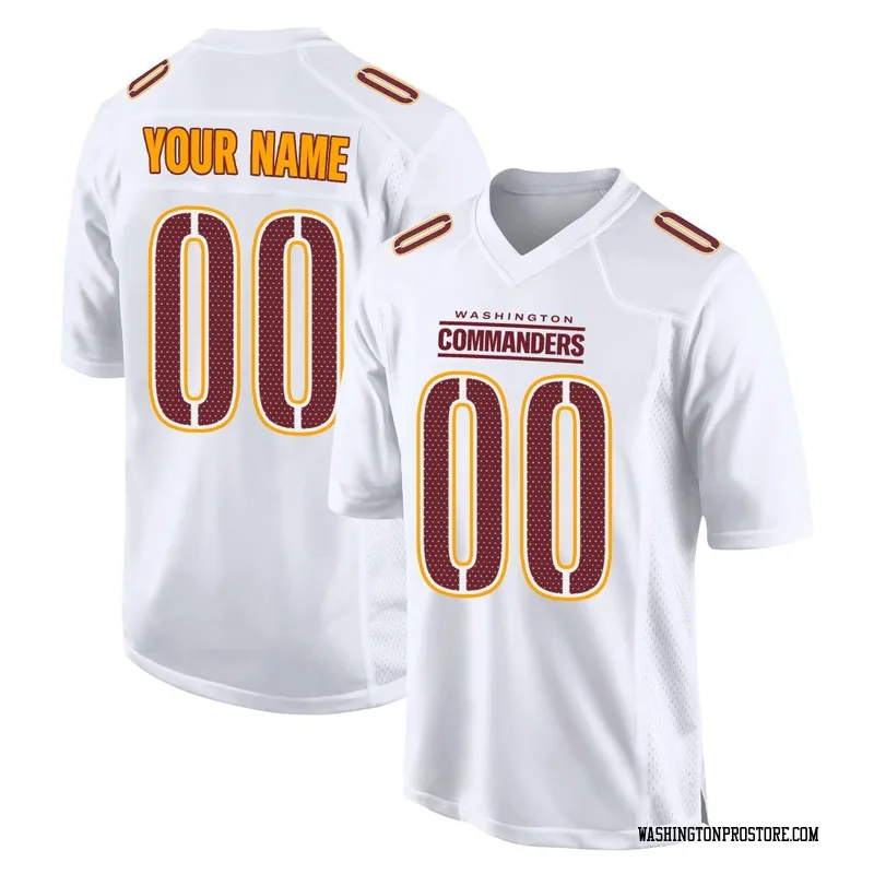 White Men's Custom Washington Commanders Game Tundra Fashion Jersey
