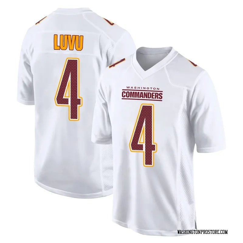White Men's Frankie Luvu Washington Commanders Game Tundra Fashion Jersey