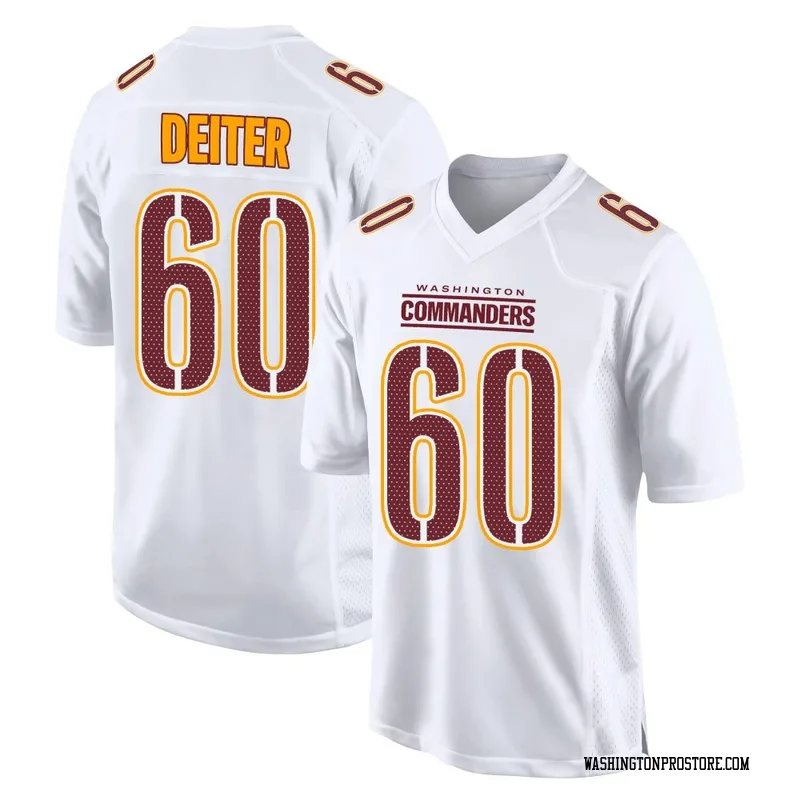 White Men's Michael Deiter Washington Commanders Game Tundra Fashion Jersey
