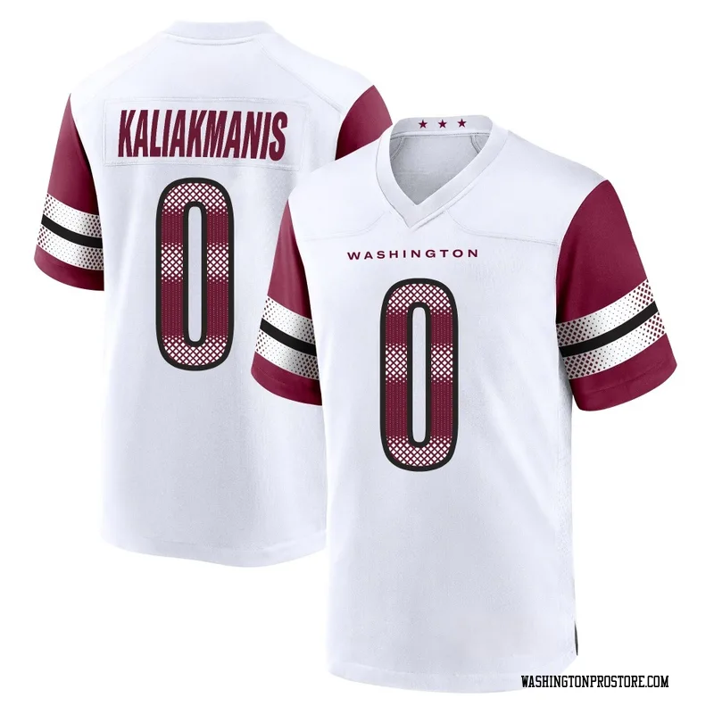 White Youth Athan Kaliakmanis Washington Commanders Game Jersey