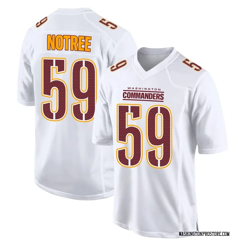White Youth Bryce Notree Washington Commanders Game Tundra Fashion Jersey
