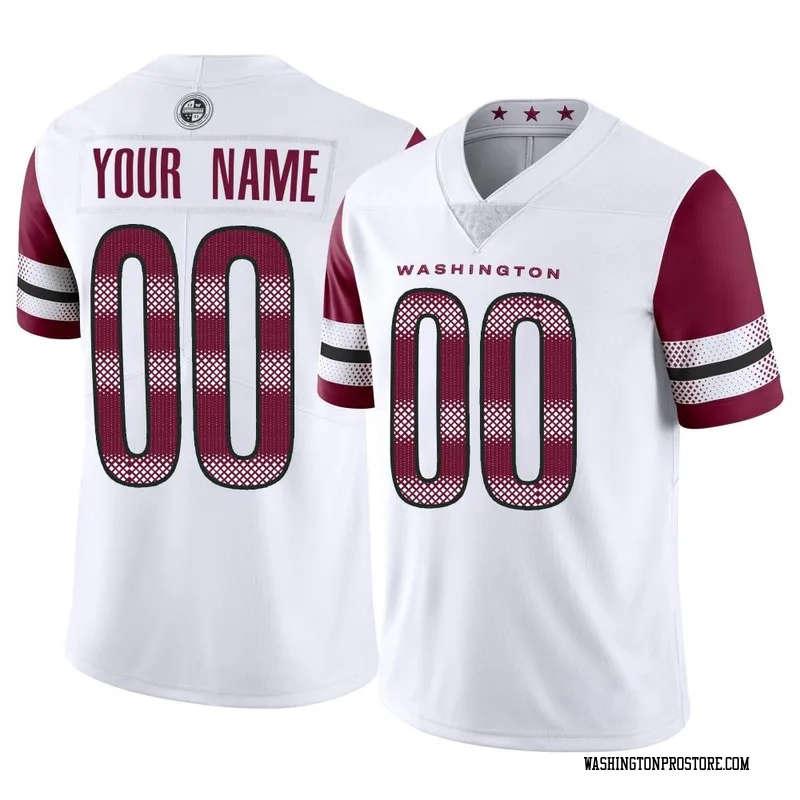 White Youth Custom Washington Commanders Limited Vapor Jersey