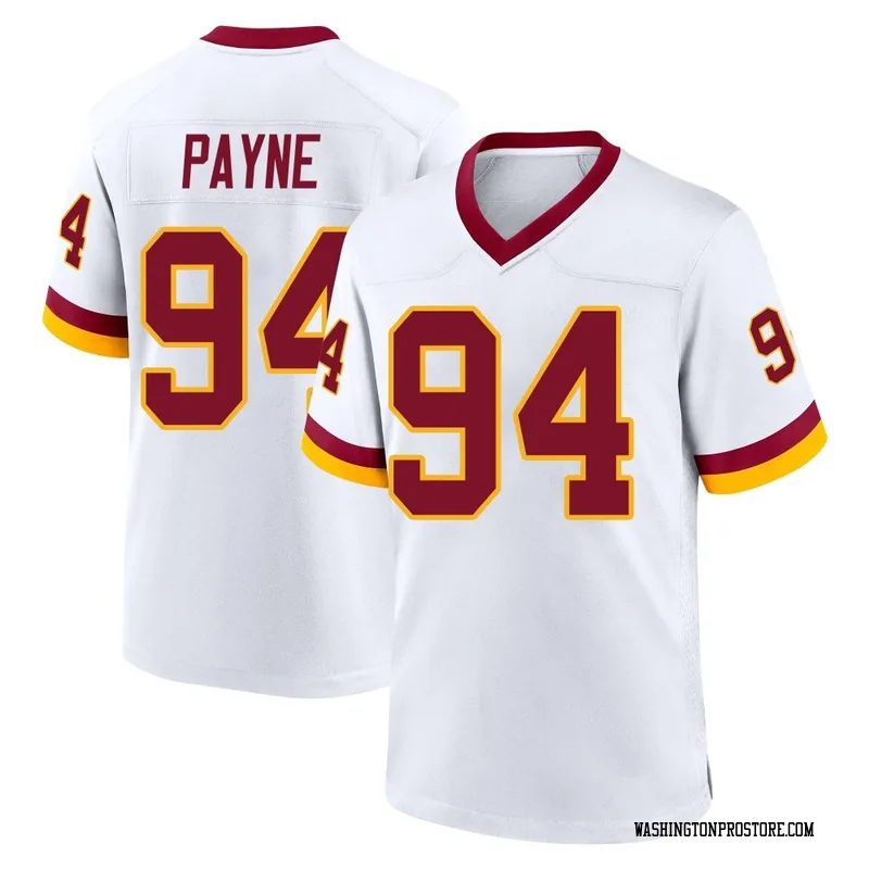 White Youth Daron Payne Washington Commanders Game Jersey
