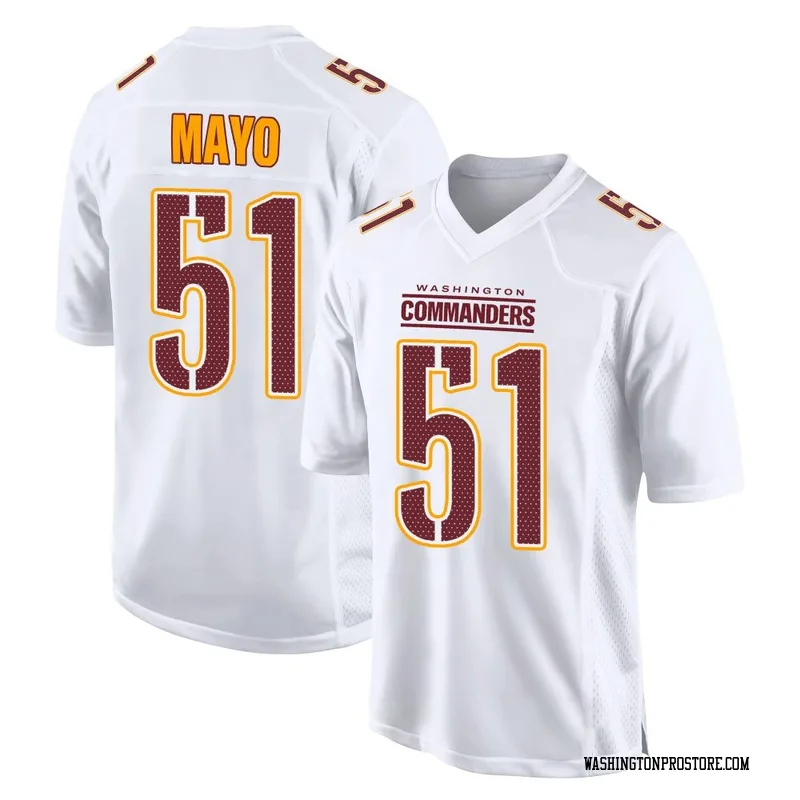 White Youth David Mayo Washington Commanders Game Tundra Fashion Jersey
