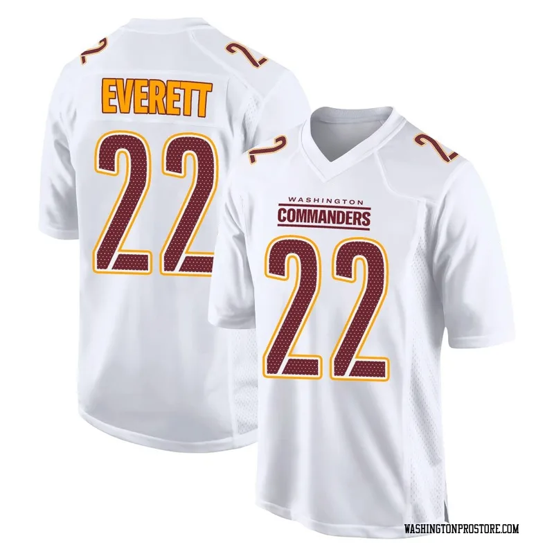 White Youth Deshazor Everett Washington Commanders Game Tundra Fashion Jersey