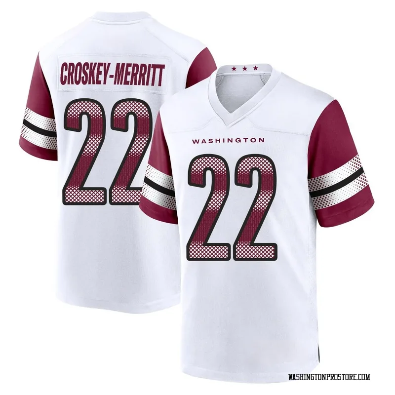 White Youth Jacory Croskey-Merritt Washington Commanders Game Jersey