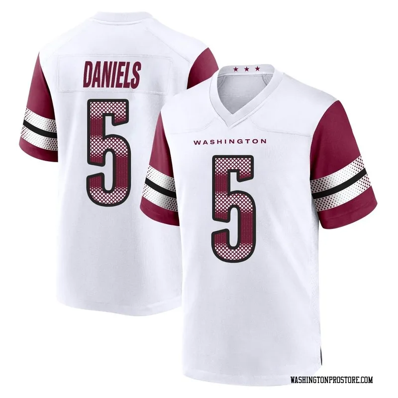 White Youth Jayden Daniels Washington Commanders Game Jersey
