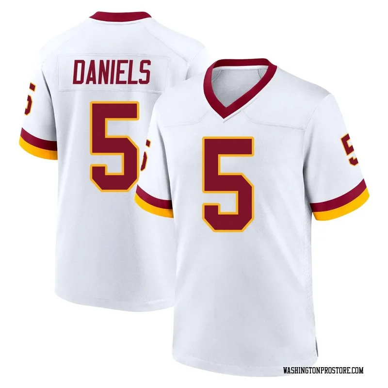 White Youth Jayden Daniels Washington Commanders Game Jersey