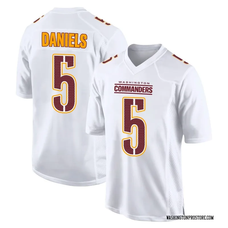 White Youth Jayden Daniels Washington Commanders Game Tundra Fashion Jersey