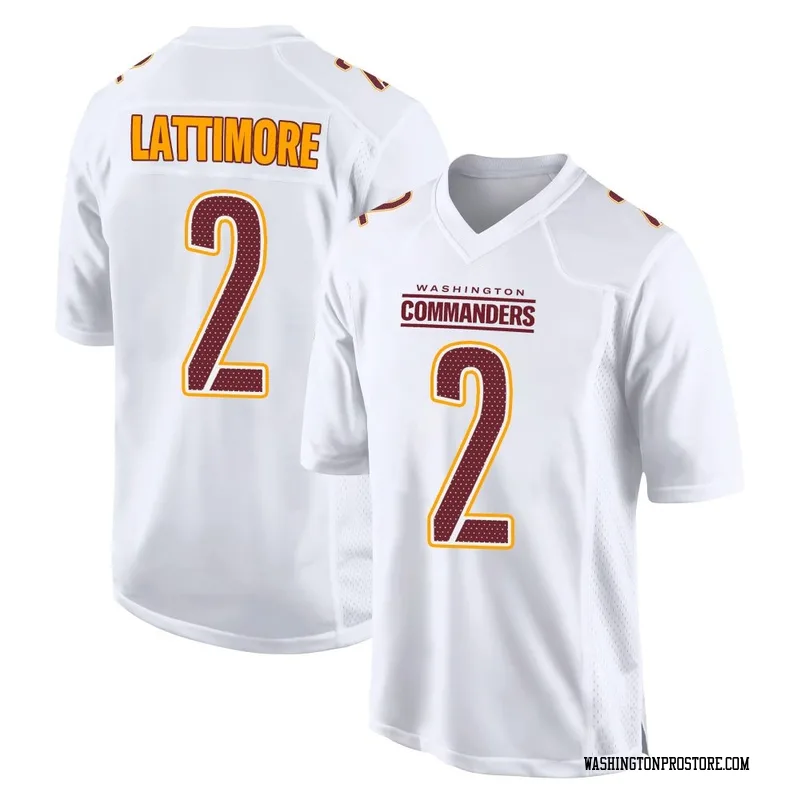 White Youth Marshon Lattimore Washington Commanders Game Tundra Fashion Jersey