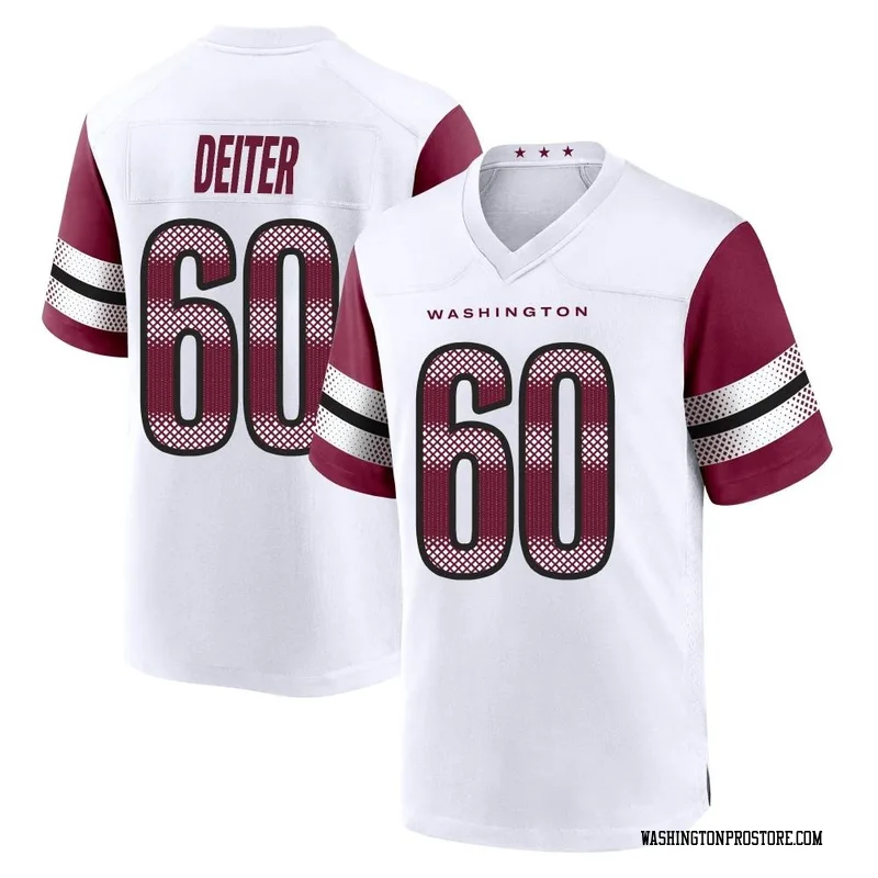 White Youth Michael Deiter Washington Commanders Game Jersey