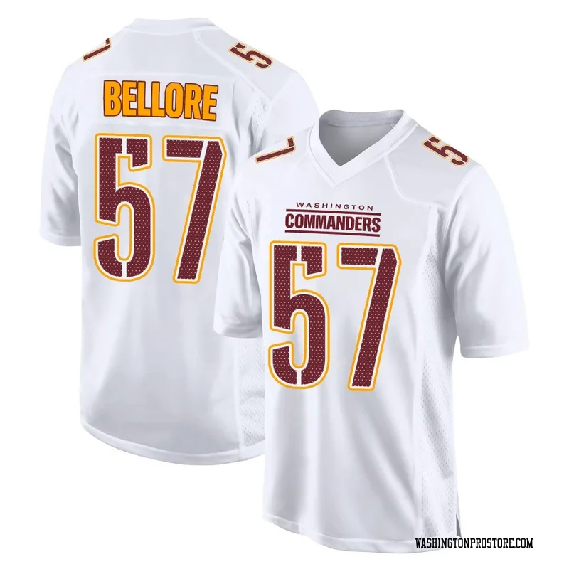 White Youth Nick Bellore Washington Commanders Game Tundra Fashion Jersey