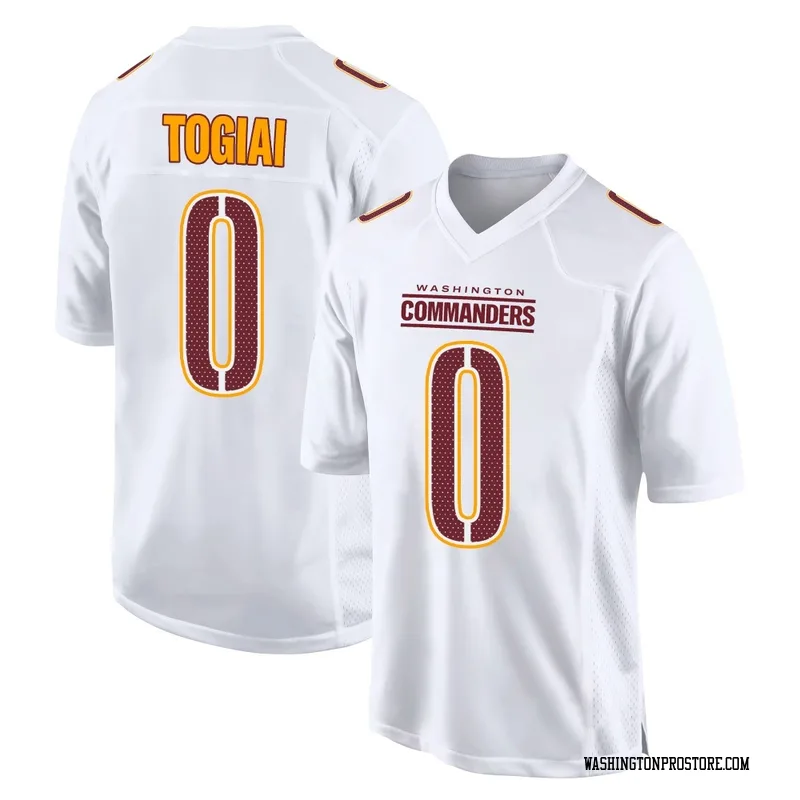 White Youth Tanoa Togiai Washington Commanders Game Tundra Fashion Jersey